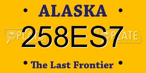 258ES7 Alaska License Plate