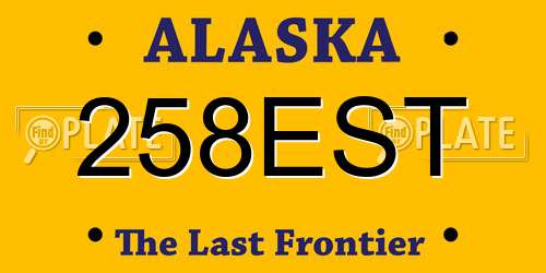 258EST Alaska License Plate