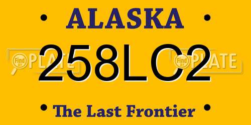 258LC2 Alaska License Plate