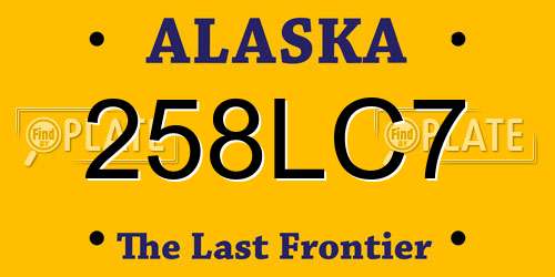 258LC7 Alaska License Plate