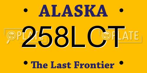 258LCT Alaska License Plate