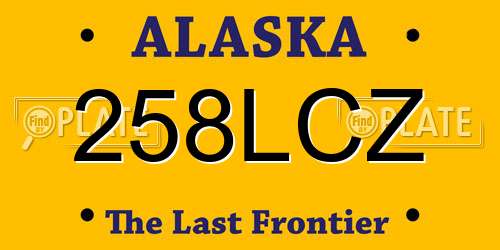 258LCZ Alaska License Plate