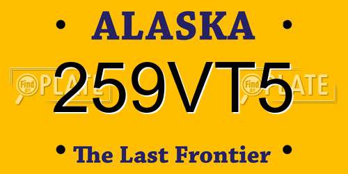 259VT5 Alaska License Plate
