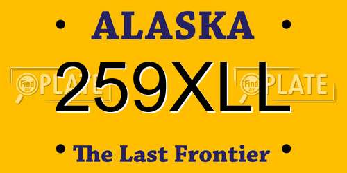 259XLL Alaska License Plate