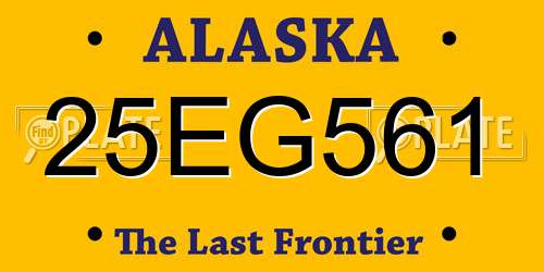 25EG561 Alaska License Plate