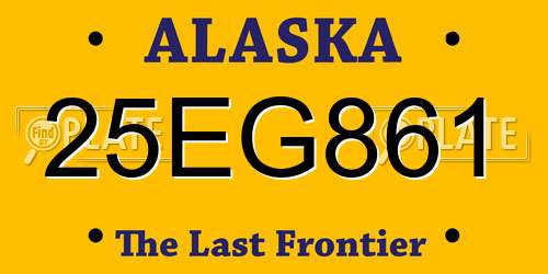 25EG861 Alaska License Plate