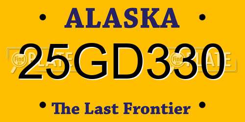 25GD330 Alaska License Plate