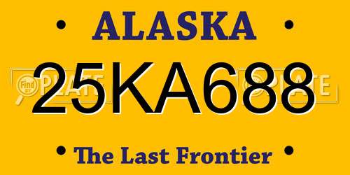 25KA688 Alaska License Plate
