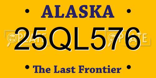 25QL576 Alaska License Plate