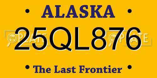 25QL876 Alaska License Plate
