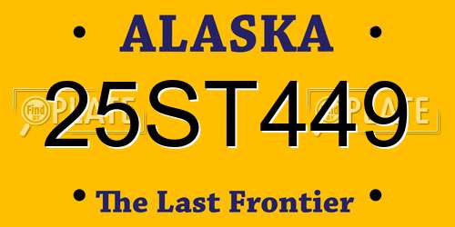 25ST449 Alaska License Plate