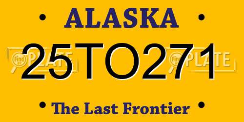 25TO271 Alaska License Plate