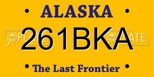 261BKA Alaska License Plate