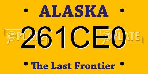 261CE0 Alaska License Plate
