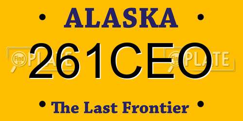 261CEO Alaska License Plate