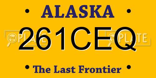261CEQ Alaska License Plate
