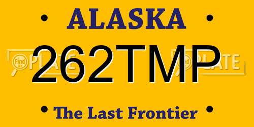 262TMP Alaska License Plate