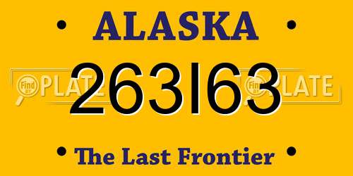 263I63 Alaska License Plate