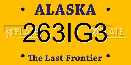 263IG3 Alaska License Plate