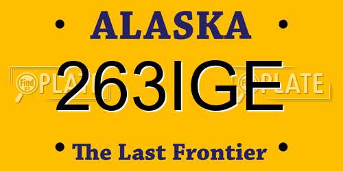 263IGE Alaska License Plate