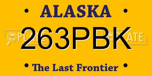 263PBK Alaska License Plate