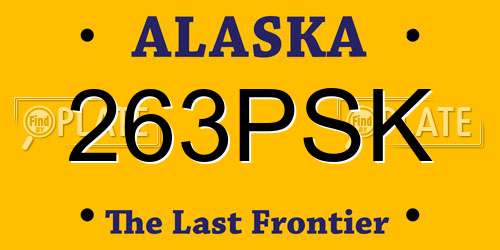 263PSK Alaska License Plate