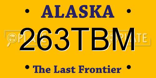 263TBM Alaska License Plate