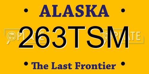 263TSM Alaska License Plate