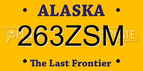 263ZSM Alaska License Plate