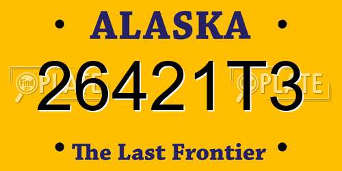 26421T3 Alaska License Plate
