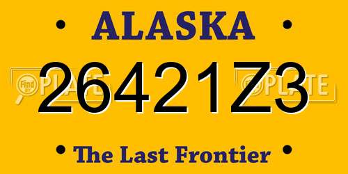 26421Z3 Alaska License Plate