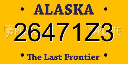 26471Z3 Alaska License Plate