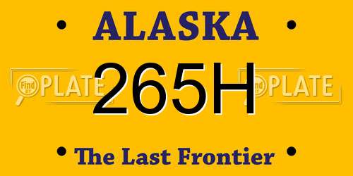 265H Alaska License Plate