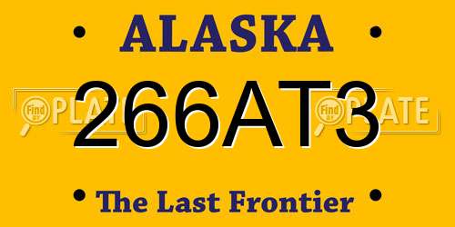 266AT3 Alaska License Plate