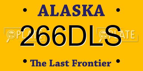 266DLS Alaska License Plate
