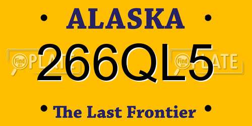 266QL5 Alaska License Plate