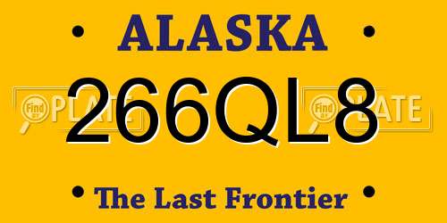 266QL8 Alaska License Plate
