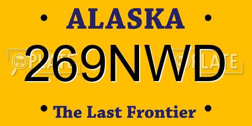 269NWD Alaska License Plate