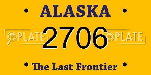 2706 Alaska License Plate