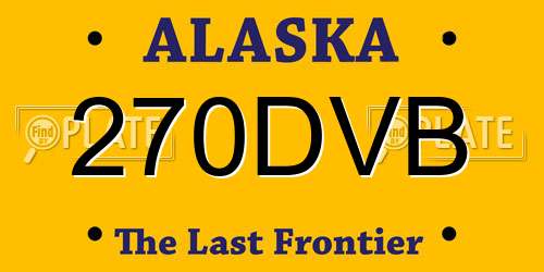 270DVB Alaska License Plate