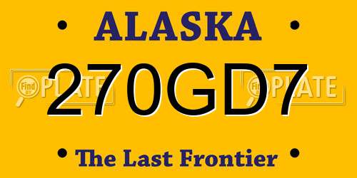 270GD7 Alaska License Plate