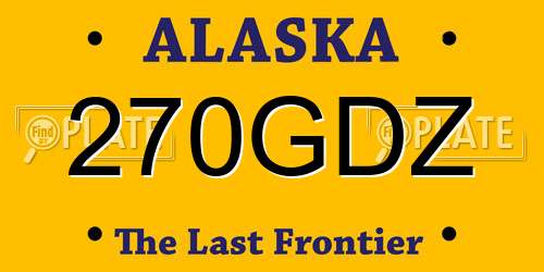 270GDZ Alaska License Plate