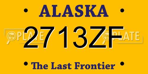 2713ZF Alaska License Plate