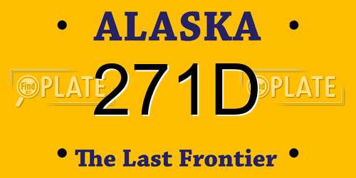 271D Alaska License Plate