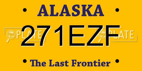 271EZF Alaska License Plate