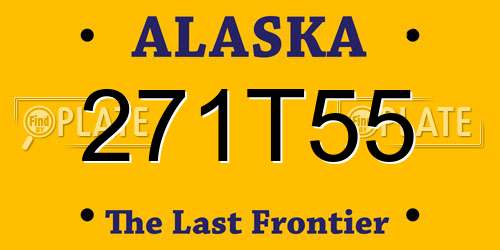 271T55 Alaska License Plate