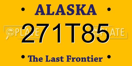 271T85 Alaska License Plate