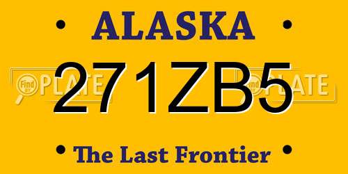 271ZB5 Alaska License Plate
