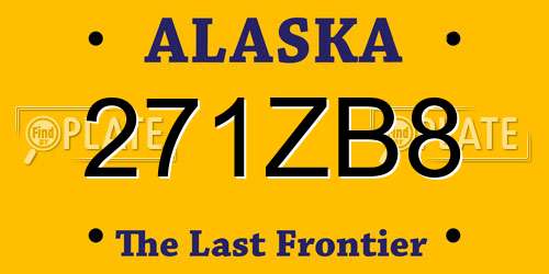 271ZB8 Alaska License Plate