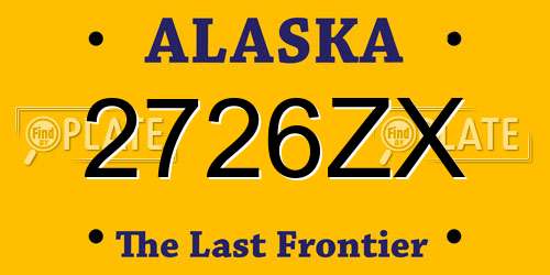 2726ZX Alaska License Plate